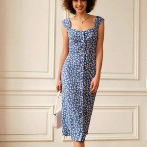 NWT Rihoas Floral Midi Dress in XS